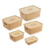 Plastic Kitchen Basket In Beige Set of 5