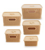 Plastic Kitchen Basket In Beige Set of 5