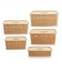 Plastic Kitchen Basket In Beige Set of 5