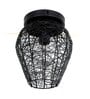 Semi Flush Mount Ceiling Light, 1-Light Black Industrial Fixture with Metal Mesh Shade