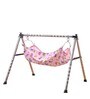 Zizag Design Metal Crib in Pink & Black Colour