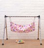 Zizag Design Metal Crib in Pink & Black Colour