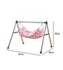 Zizag Design Metal Crib in Pink & Black Colour