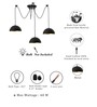Semi-Globe (8 Inch) 3 Arms Vintage Edison Style E 27 Holder Adjustable Cluster Hanging Light