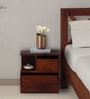 Sencillo Z Solid Wood Lhs Bedside Table In Honey Oak Finish With Drawers