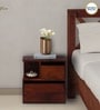 Sencillo Z Solid Wood Lhs Bedside Table In Honey Oak Finish With Drawers
