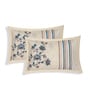 Blue Floral 144 TC Cotton King Sized Bedsheet With 2 Pillow Covers