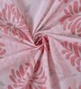 Peach Floral 144 TC Cotton King Sized Bedsheet With 2 Pillow Covers
