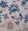 Blue Floral 144 TC Cotton King Sized Bedsheet With 2 Pillow Covers