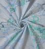 Blue Floral 144 TC Cotton King Sized Bedsheet With 2 Pillow Covers