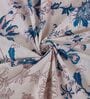 Blue Floral 144 TC Cotton King Sized Bedsheet With 2 Pillow Covers