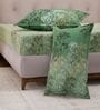 Green Leaf 144 TC Cotton King Sized Bedsheet With 2 Pillow Covers