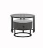 Sepang Malaysian Sintered Stone & Glass Top Coffee Table Set Of 2 In Grey Finish
