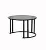 Sepang Malaysian Sintered Stone & Glass Top Coffee Table Set Of 2 In Grey Finish