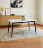 Sepang Malaysian Sintered Top 4 Seater Dining Table In White Finish