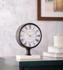 Seraphic Marble Timepiece In Black Clock