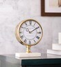 Seraphic Marble Timepiece In Gold Clock