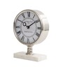 Seraphic Marble Timepiece In Silver Clock