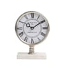 Seraphic Marble Timepiece In Silver Clock