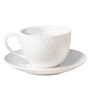 Serena Floral 250ml White Ceramic Tea Cup & Saucer Set