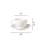 Serena Floral 250ml White Ceramic Tea Cup & Saucer Set
