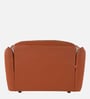 Serena Leatherette 1 Seater Sofa with Extendable Seat In Brown Cinnamon Color