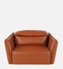 Serena Leatherette 1 Seater Sofa with Extendable Seat In Brown Cinnamon Color
