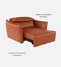 Serena Leatherette 1 Seater Sofa with Extendable Seat In Brown Cinnamon Color