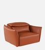 Serena Leatherette 1 Seater Sofa with Extendable Seat In Brown Cinnamon Color