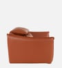 Serena Leatherette 1 Seater Sofa with Extendable Seat In Brown Cinnamon Color