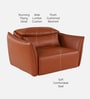 Serena Leatherette 1 Seater Sofa with Extendable Seat In Brown Cinnamon Color