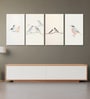 Bird Art Set of 4 Canvas Wall Painting Stretch Canvas Frame