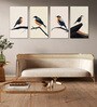 Bird Wall Art Collection Set of 4 Canvas Wall Painting Black Frame