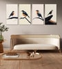 Bird Wall Art Collection Set of 4 Canvas Wall Painting Black Frame
