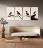 Bird Wall Art Collection Set of 4 Canvas Wall Painting Gold Frame