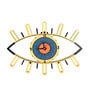 Multicolour Wood Serene Eyes Novelty Wall Clock