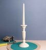 Serene Glow Off White Metal Candle Stand