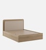 Serene King Size Bed With Box Floor Storage In Santana Oak & Bamboo Flute Finish