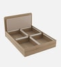 Serene King Size Bed With Box Floor Storage In Santana Oak & Bamboo Flute Finish