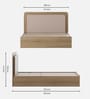 Serene King Size Bed With Hydraulic Storage In Santana Oak & Bamboo Flute Finish