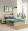 Serene King Size Bed With Hydraulic Storage In Santana Oak & Bamboo Flute Finish