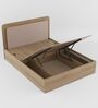 Serene King Size Bed With Hydraulic Storage In Santana Oak & Bamboo Flute Finish