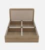 Serene Queen Size Bed With Box Floor Storage In Santana Oak & Bamboo Flute Finish