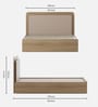 Serene Queen Size Bed With Box Floor Storage In Santana Oak & Bamboo Flute Finish