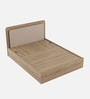 Serene Queen Size Bed With Hydraulic Storage In Santana Oak & Bamboo Flute Finish