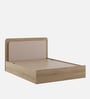 Serene Queen Size Bed With Hydraulic Storage In Santana Oak & Bamboo Flute Finish
