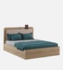 Serene Queen Size Bed With Hydraulic Storage In Santana Oak & Bamboo Flute Finish