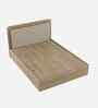 Serene Queen Size Bed With Box Floor Storage In Santana Oak & Bamboo Flute Finish