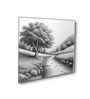 Tree Art Set of 4 Canvas Printed Wall Painting Black Frame