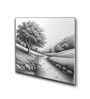 Tree Art Set of 4 Canvas Printed Wall Painting Black Frame